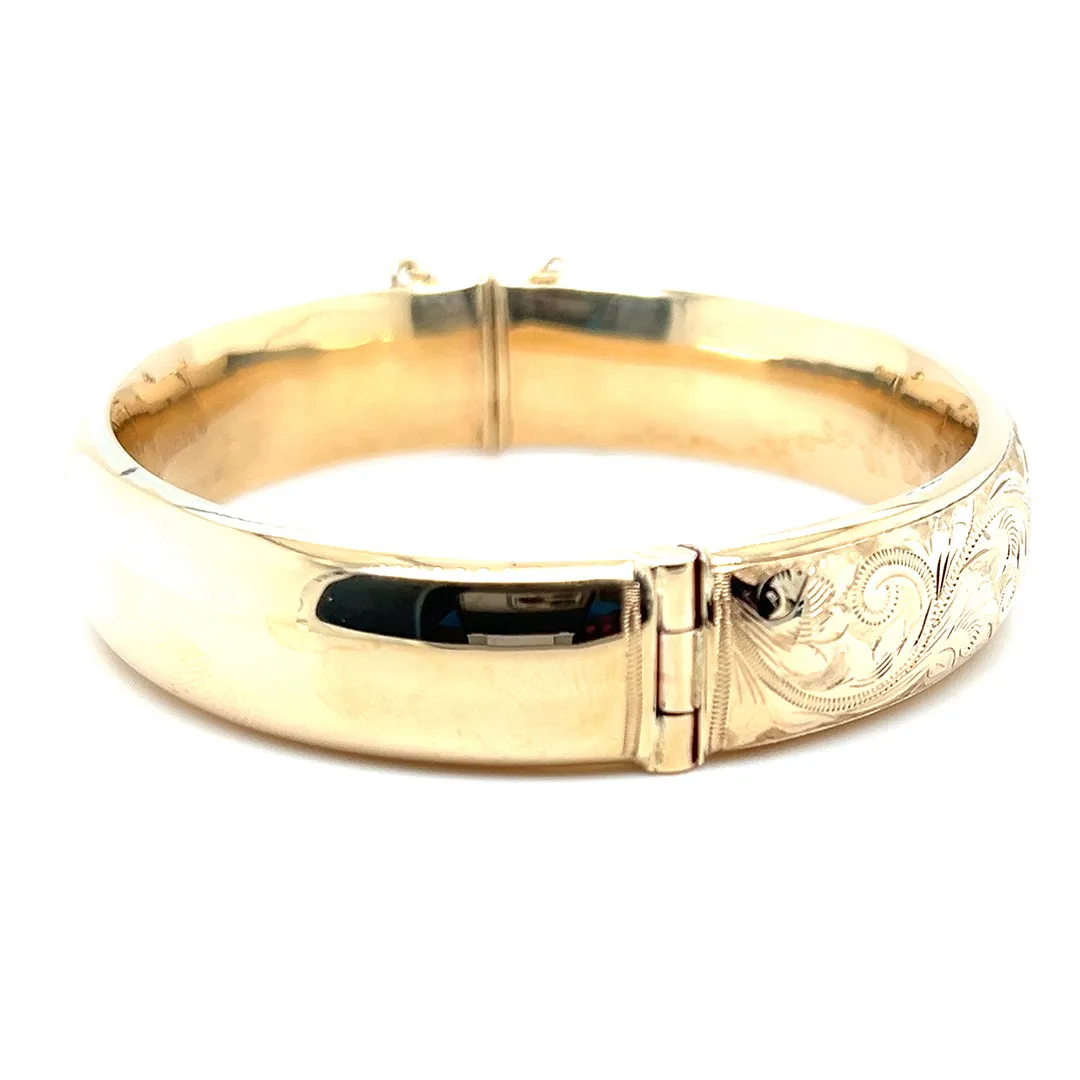 Engraved Gold Bangle