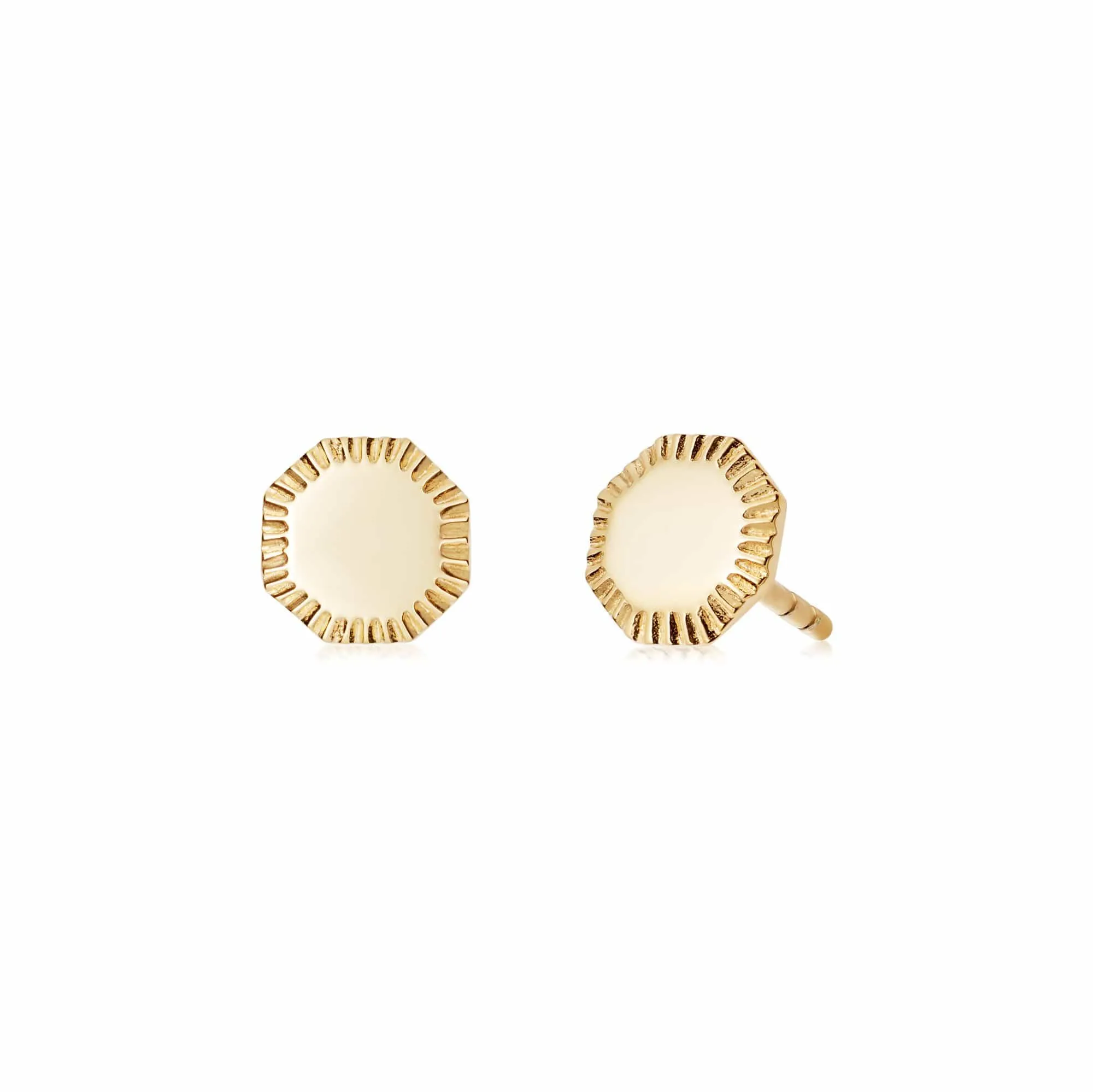 Estée Lalonde Octagonal Stud Earrings 18Ct Gold Plate