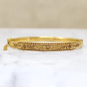 Exceptional Edwardian Etruscan Revival 15ct Gold Bangle