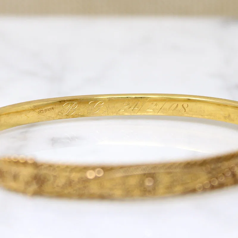 Exceptional Edwardian Etruscan Revival 15ct Gold Bangle