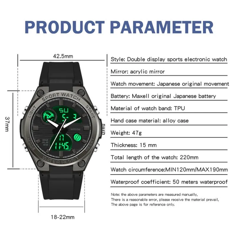 Findtime Digital Watch for Women Military Tactical Sport Waterproof Analog Watches LED Backlight Alarm Stopwatch