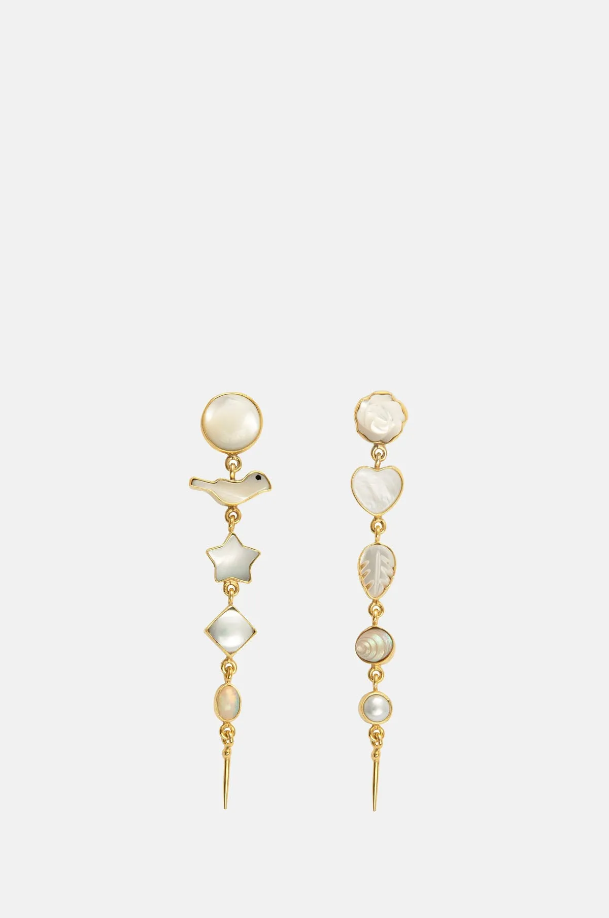 Five Charm with Victorian Drop Pearl Earrings