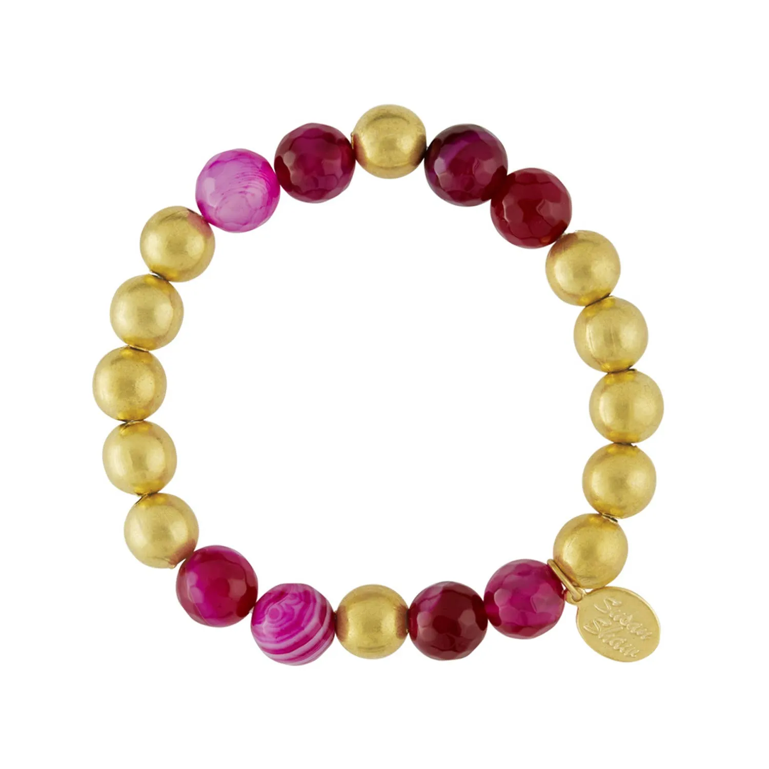 Fuchsia Agate Margaret Mini Stone Bracelet