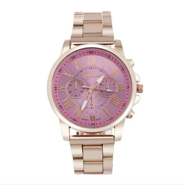 Geneva Analog Rose Gold Quartz Wrist Watch