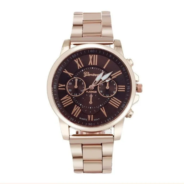 Geneva Analog Rose Gold Quartz Wrist Watch