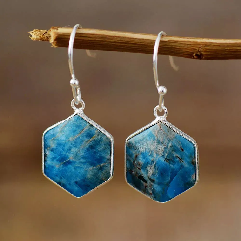 Geometric Apatite Yoga Earrings Collection