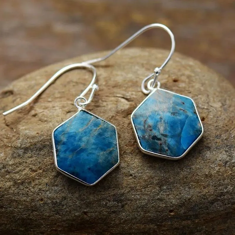 Geometric Apatite Yoga Earrings Collection