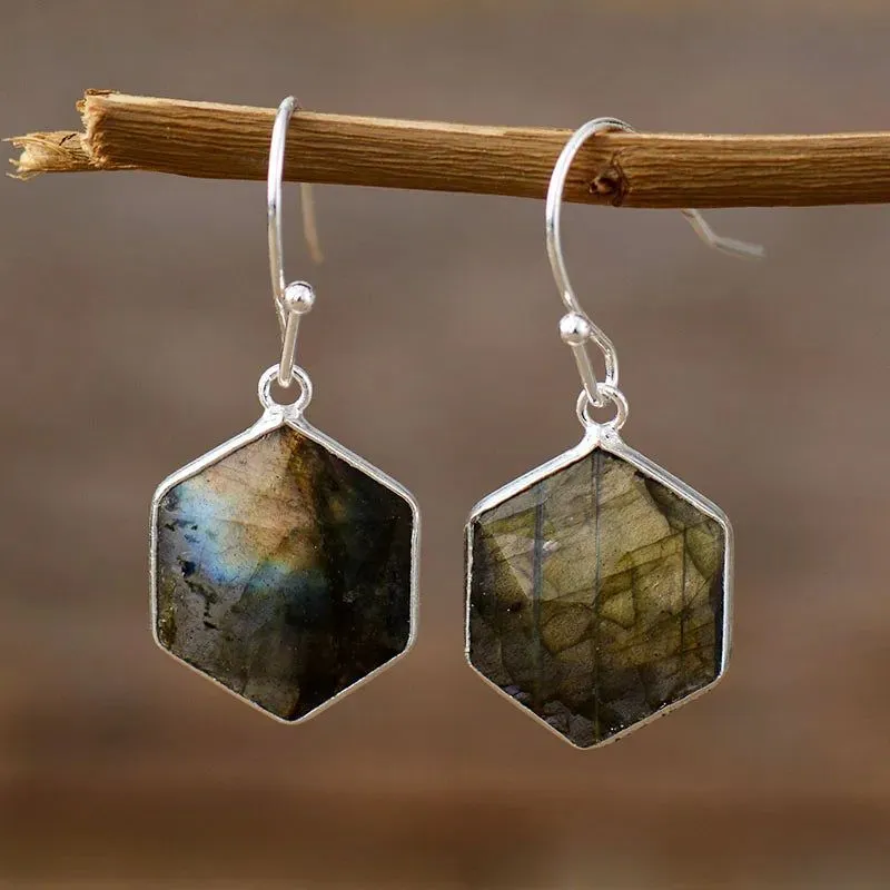 Geometric Apatite Yoga Earrings Collection