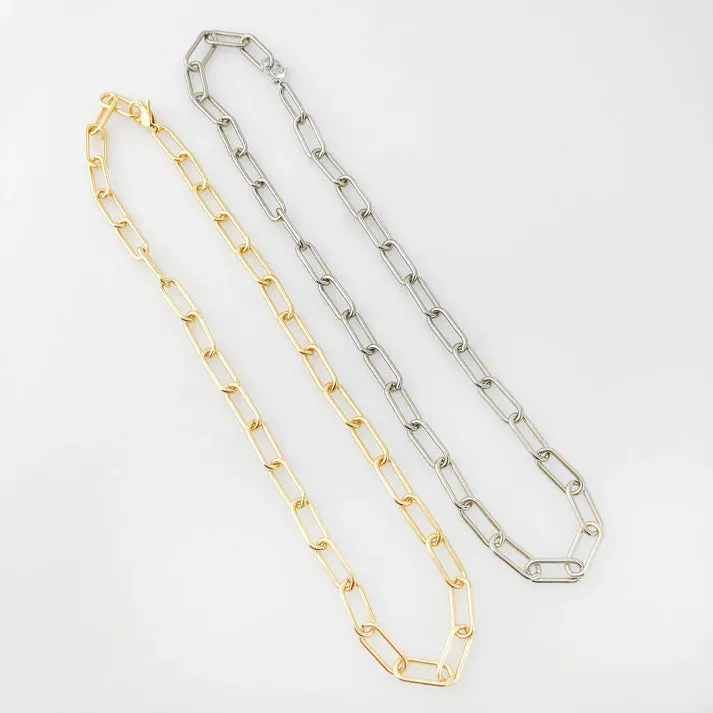 Gold Matte Paperclip Chain