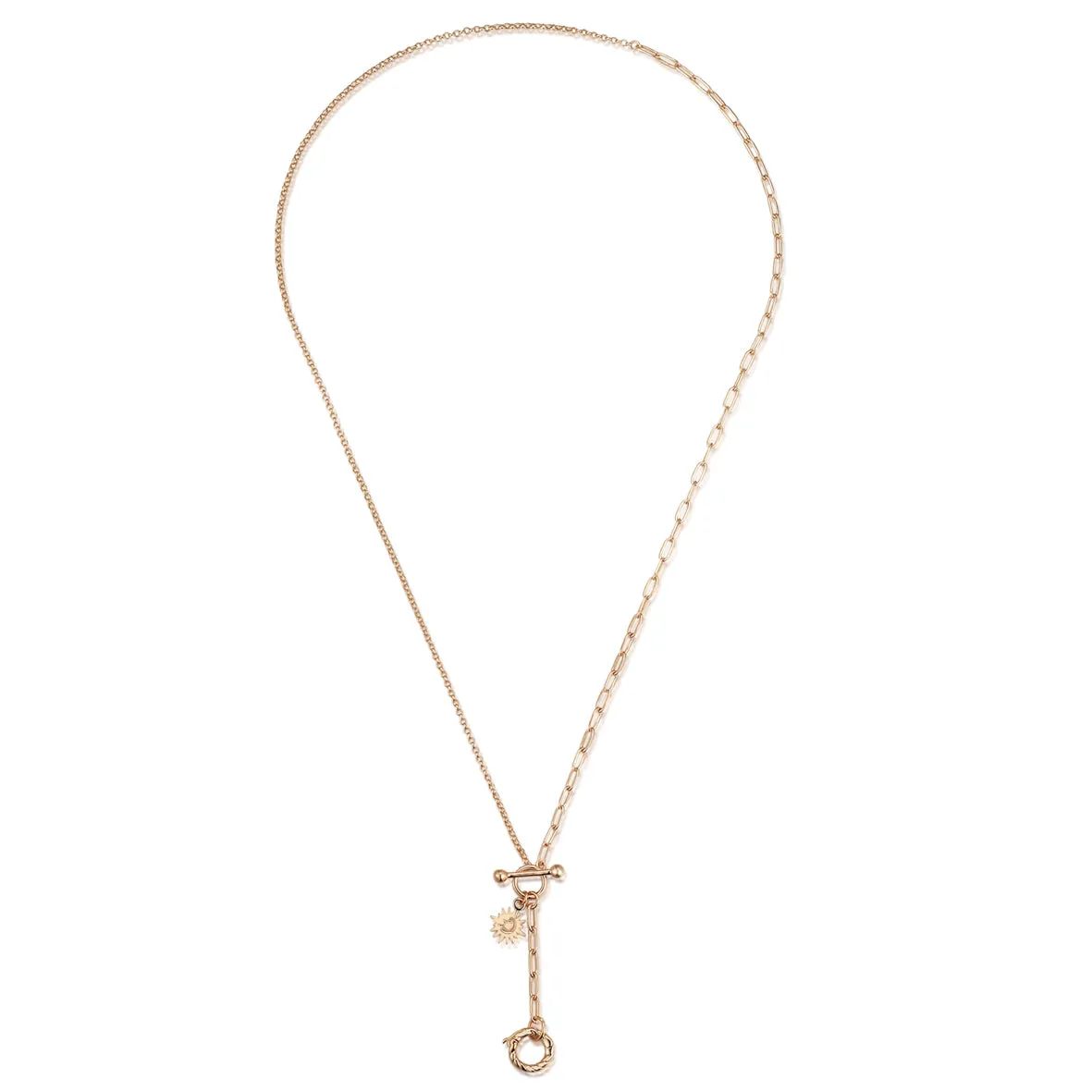 Gold Toggle Lariat 2-way Necklace