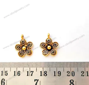 Golden flowers Charm floral dangle charms necklace earrings dangle charms CHMG14