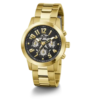 GUESS Mens Gold Tone Multi-function Watch