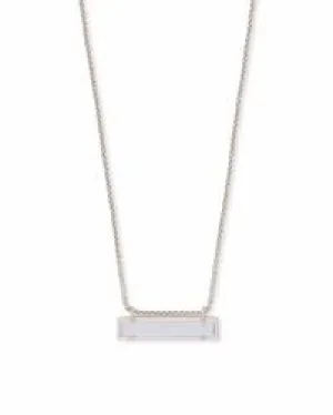 Kendra Scott Silver Leanor Necklace in Slate Cats Eye