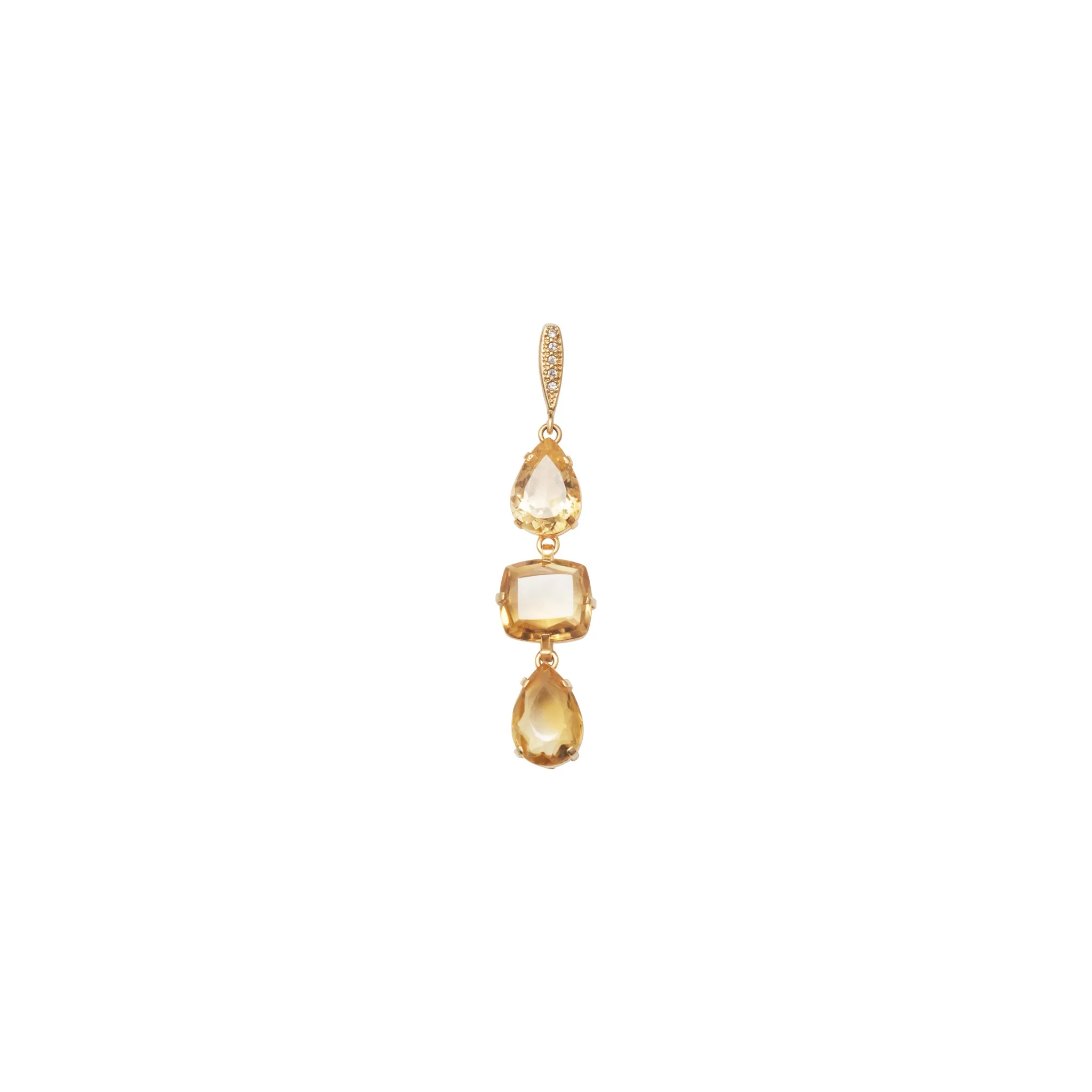 Lachesis Citrine Triad Gold Torque Necklace - Quattro