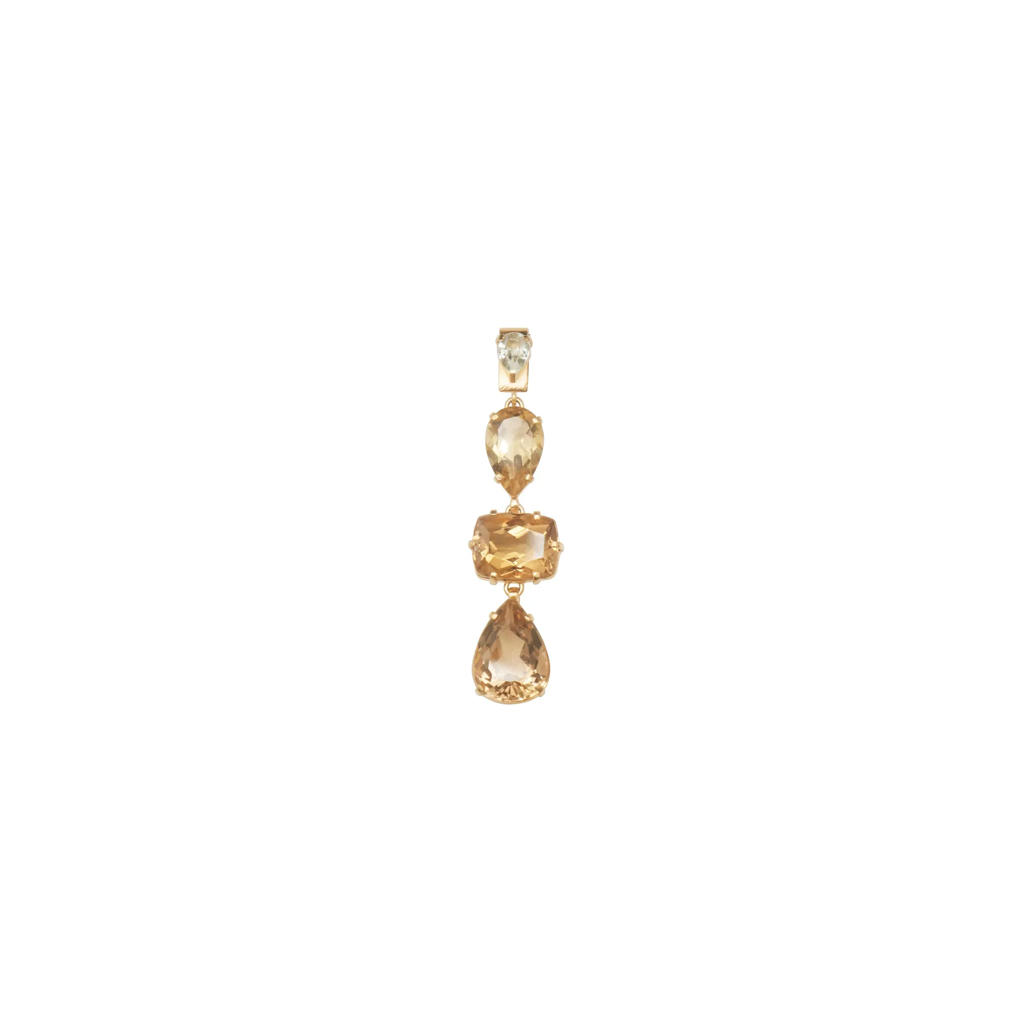 Lachesis Citrine Triad Gold Torque Necklace - Tre