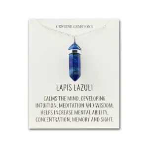 Lapis Gemstone Necklace with Quote Card