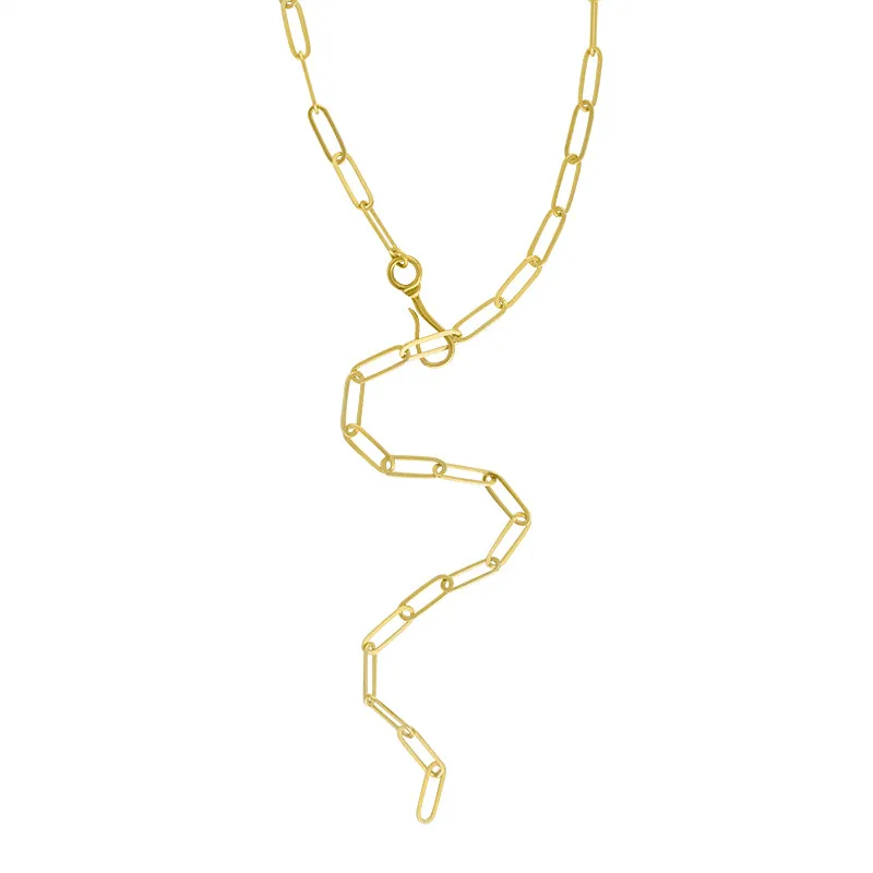 Large Link Paperclip Chain Necklace in Gold - 18"L