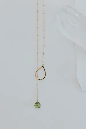 Lariat Necklace - Green Tourmaline