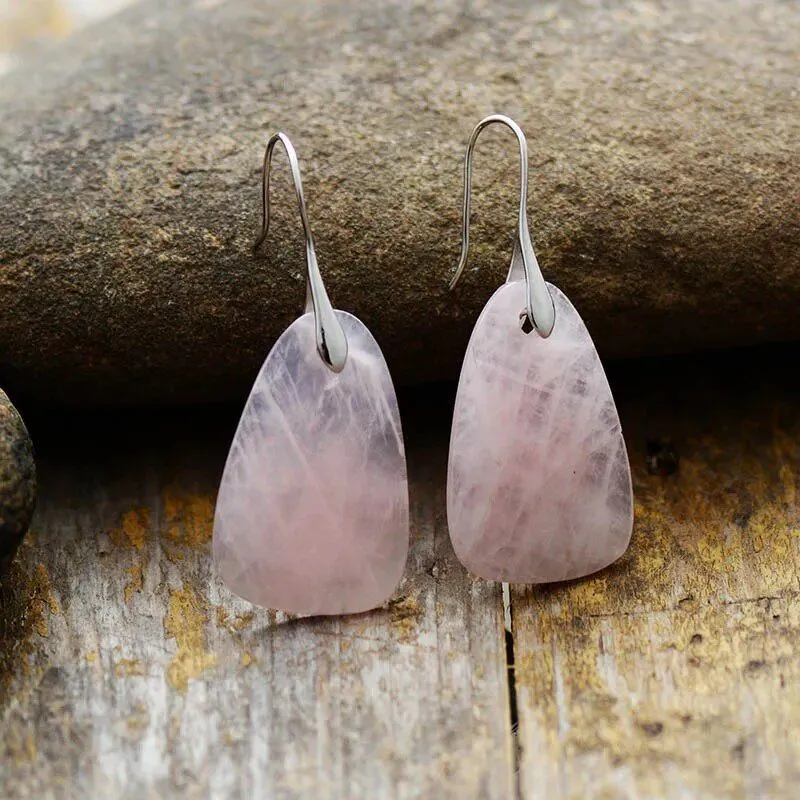 Light Red Natural Stone Earrings Collection