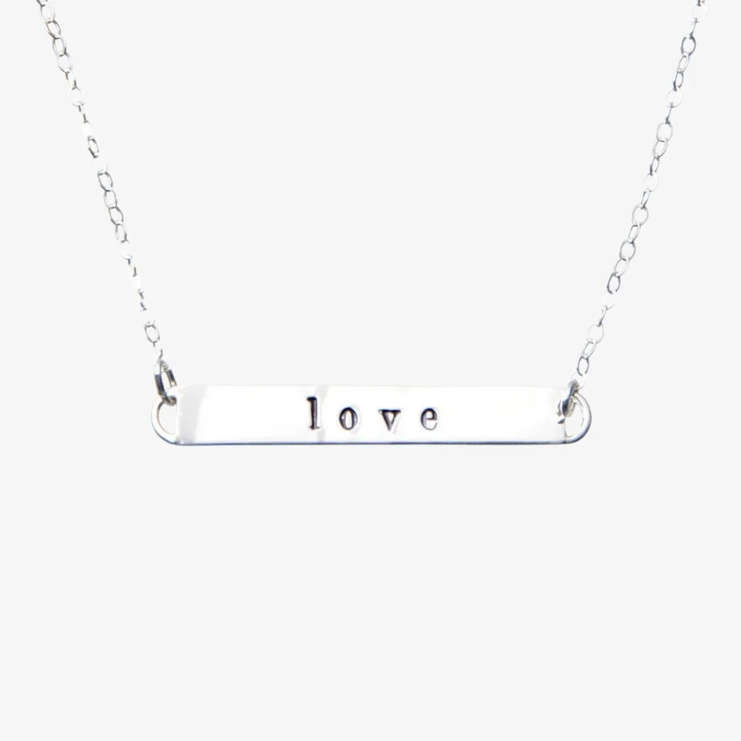 Love Message Bar Necklace