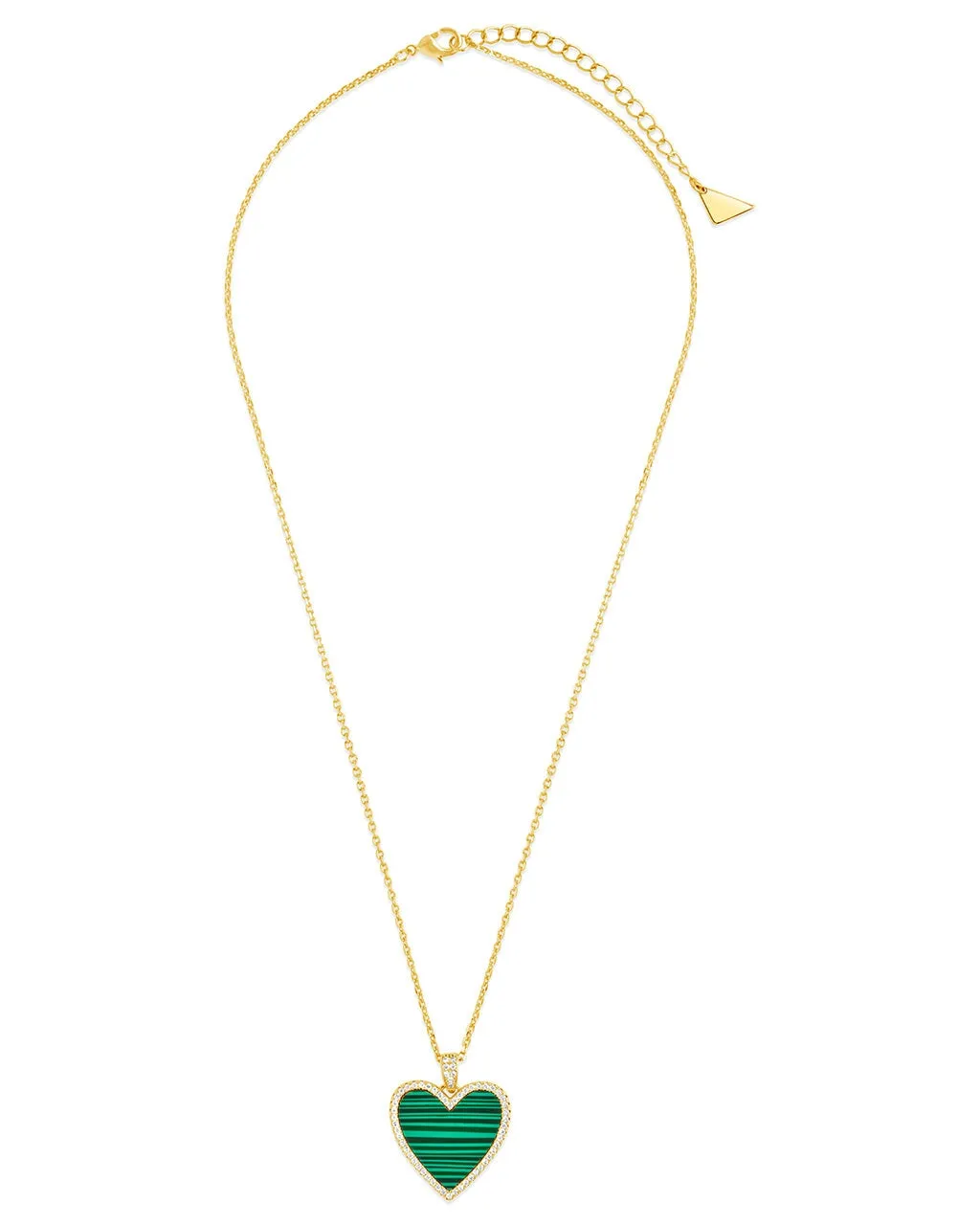 Maeve CZ & Malachite Heart Pendant Necklace