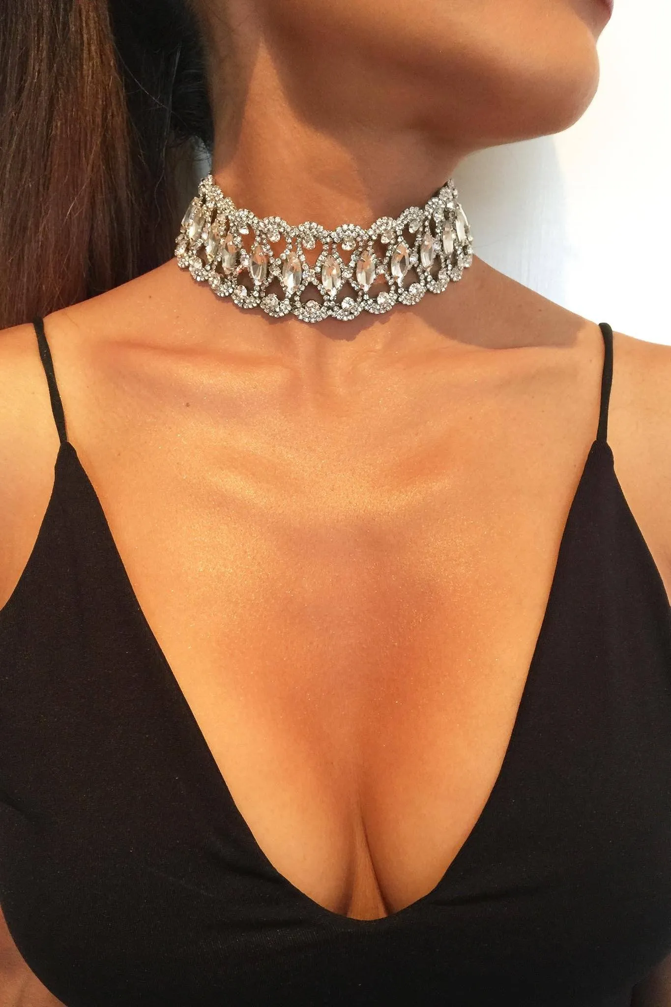 Marquise Choker Necklace (Gold / Silver)