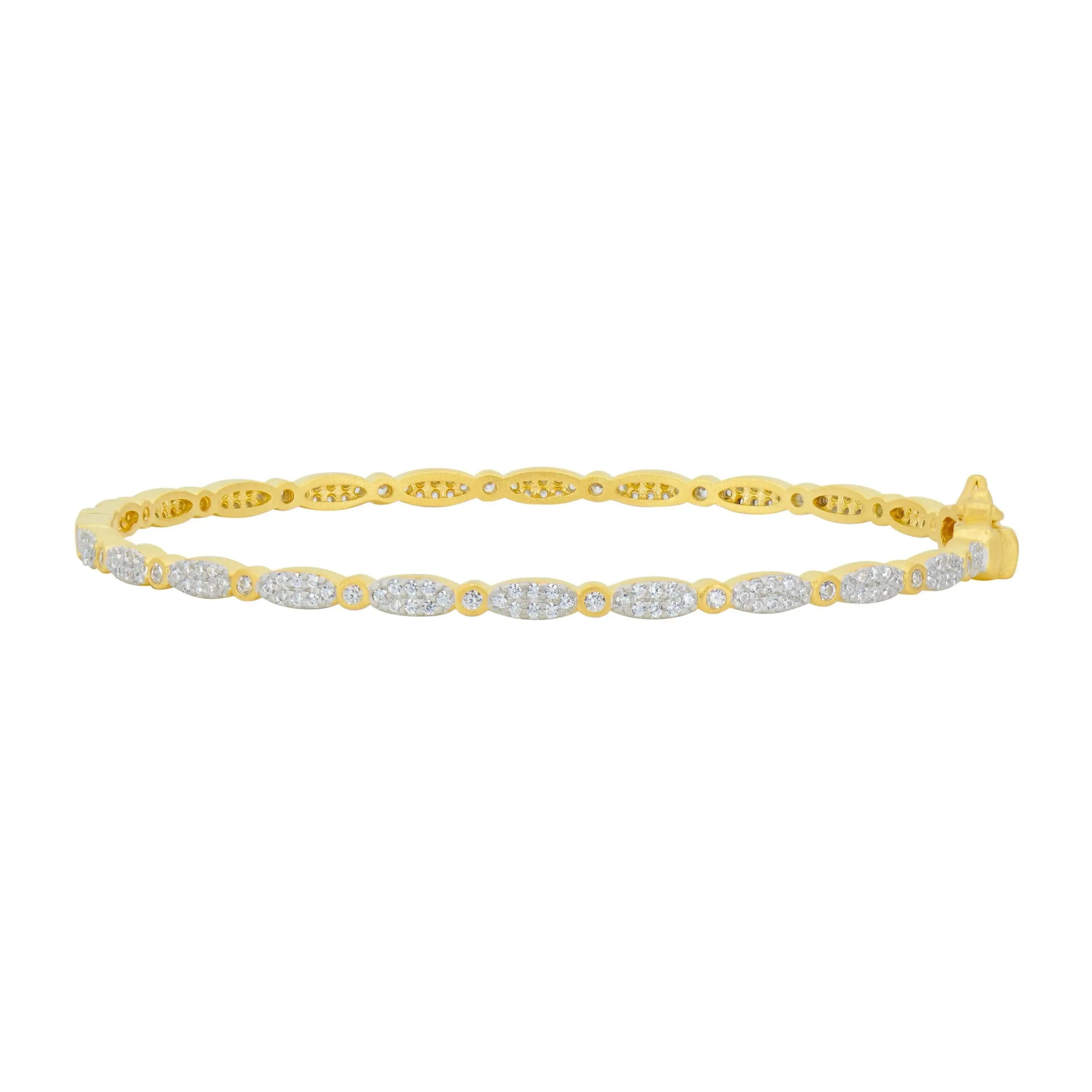 Marquise Pavé Thin Hinge Bangle