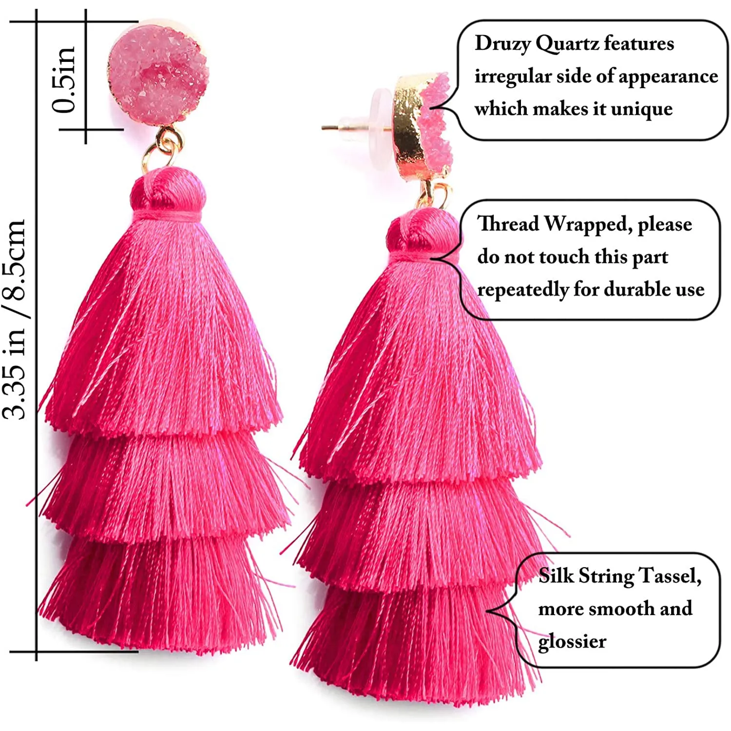 Me&Hz Colorful Layered Tassel Earrings