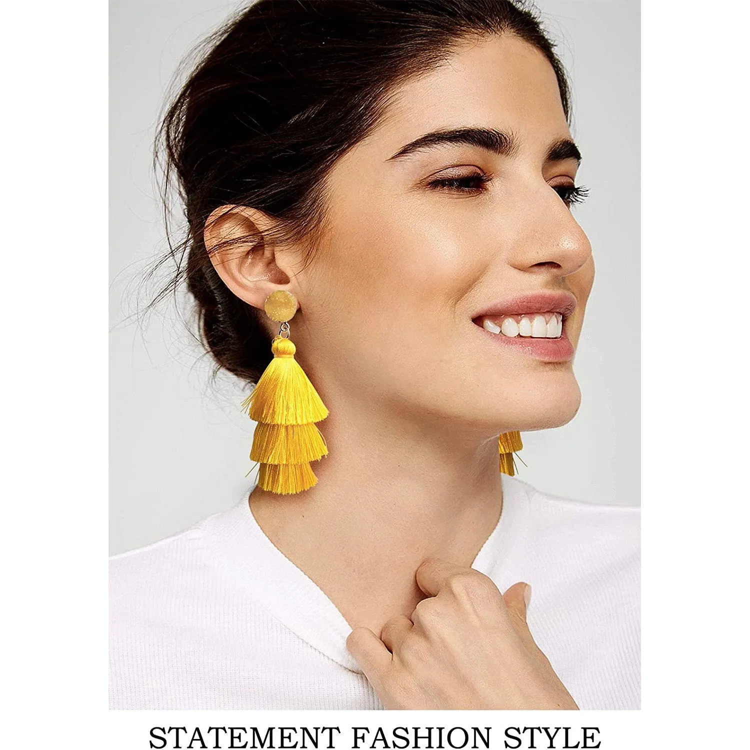 Me&Hz Colorful Layered Tassel Earrings