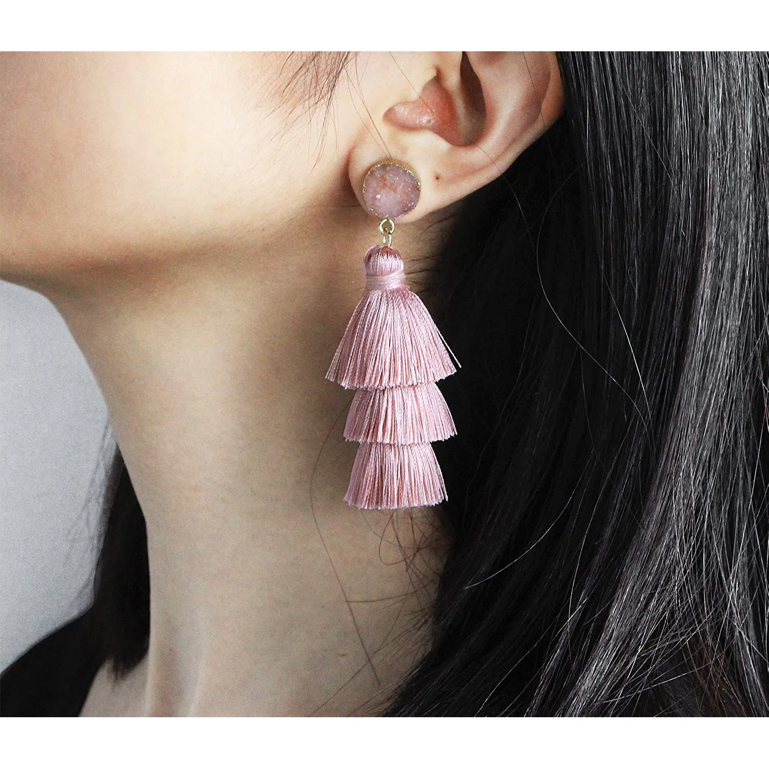 Me&Hz Colorful Layered Tassel Earrings