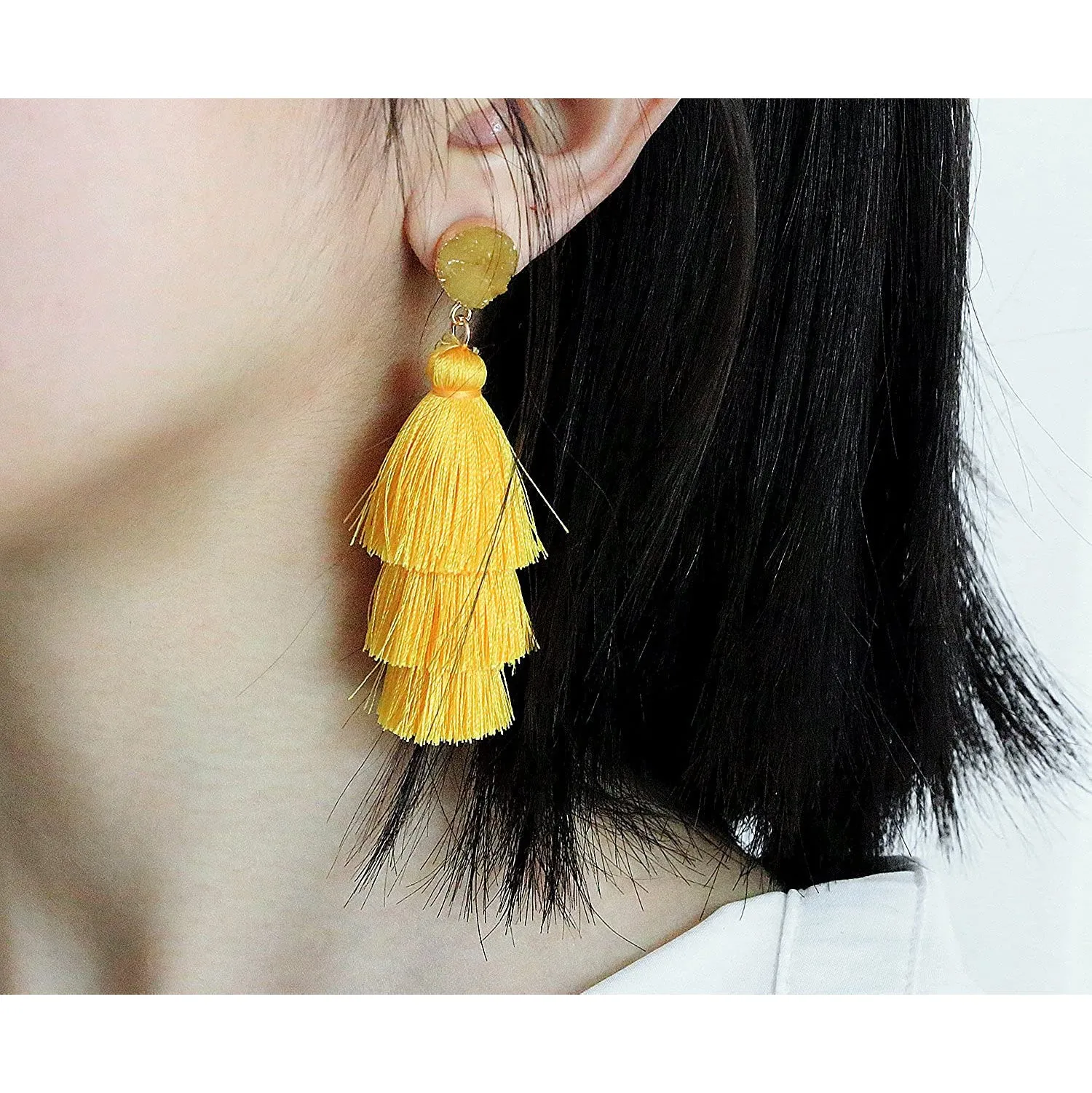 Me&Hz Colorful Layered Tassel Earrings