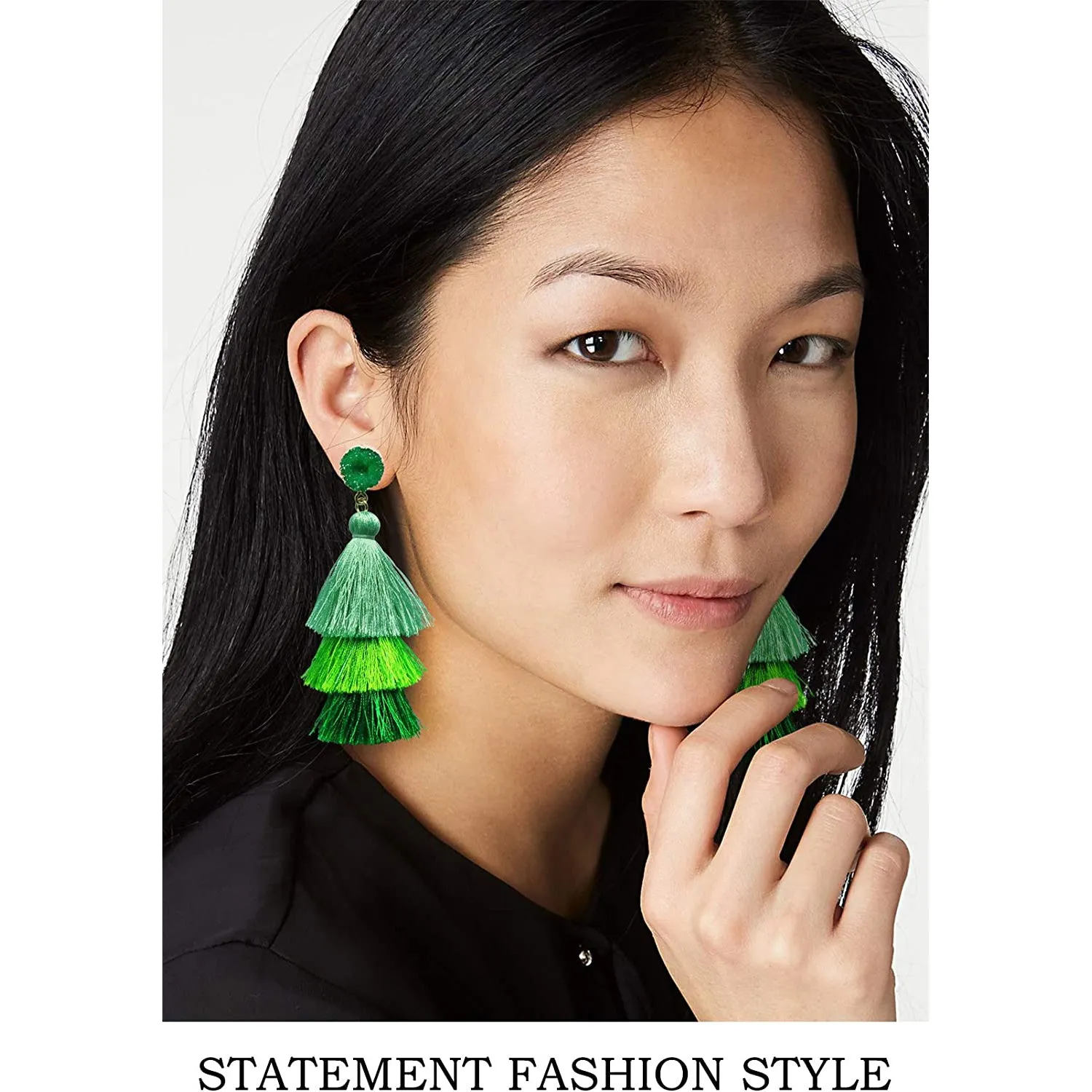 Me&Hz Colorful Layered Tassel Earrings