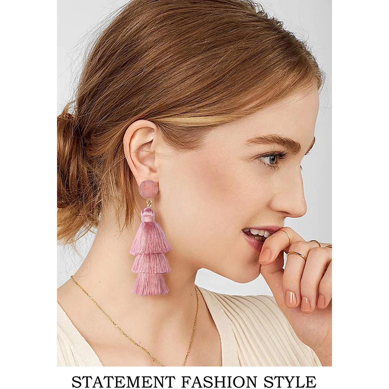 Me&Hz Colorful Layered Tassel Earrings