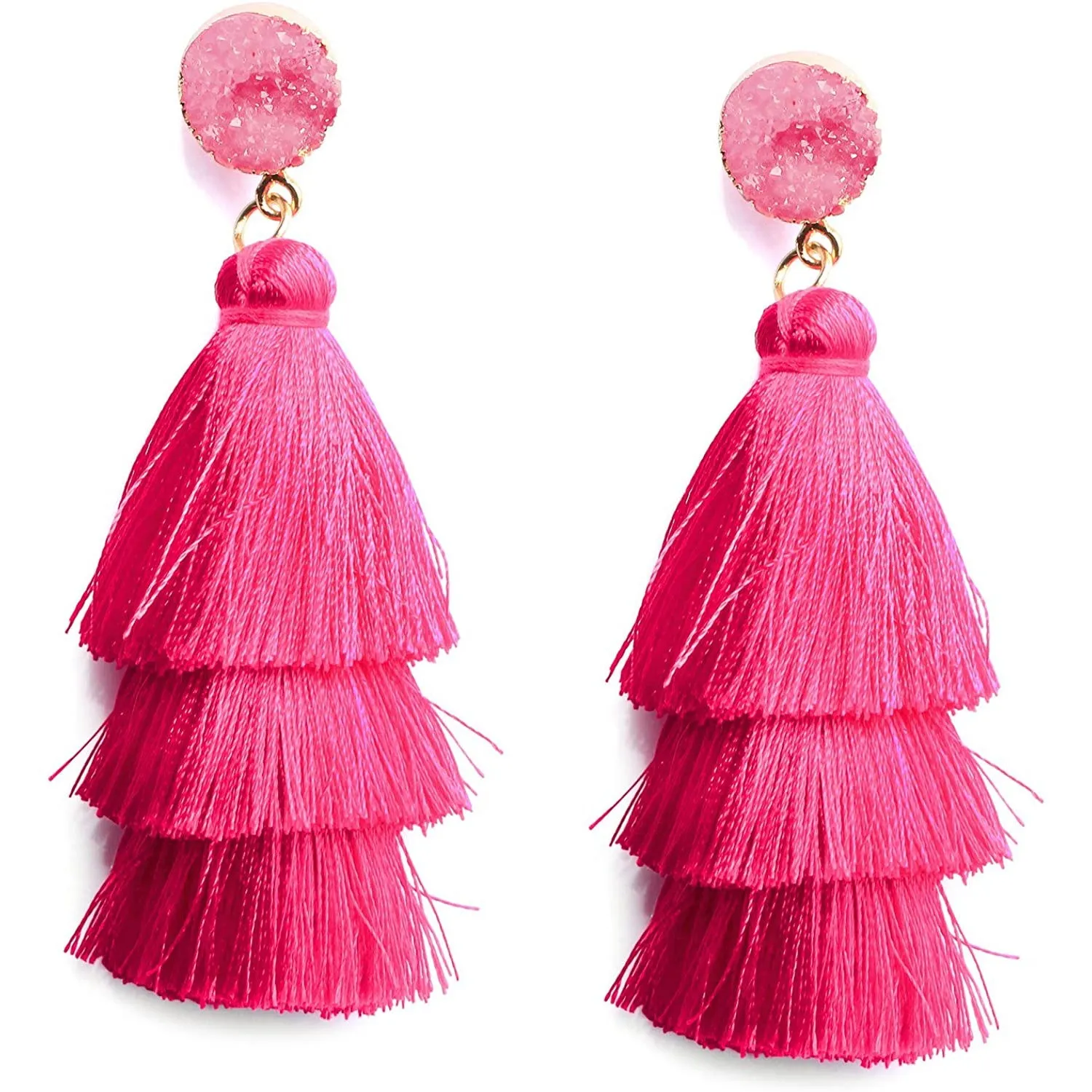 Me&Hz Colorful Layered Tassel Earrings