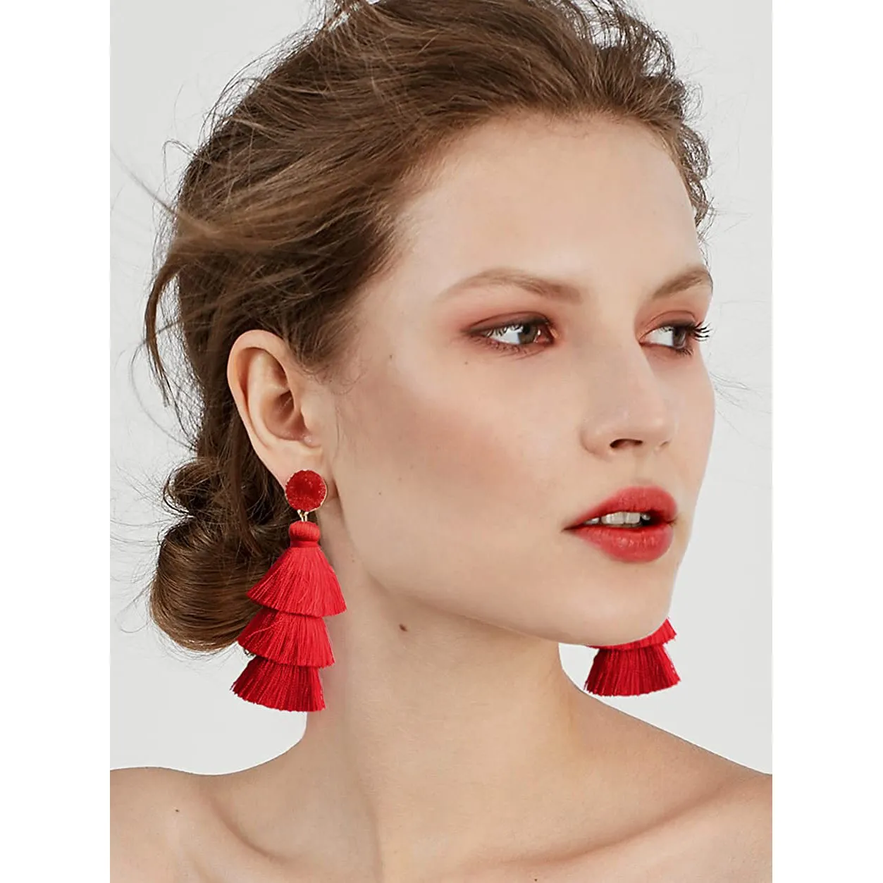 Me&Hz Colorful Layered Tassel Earrings