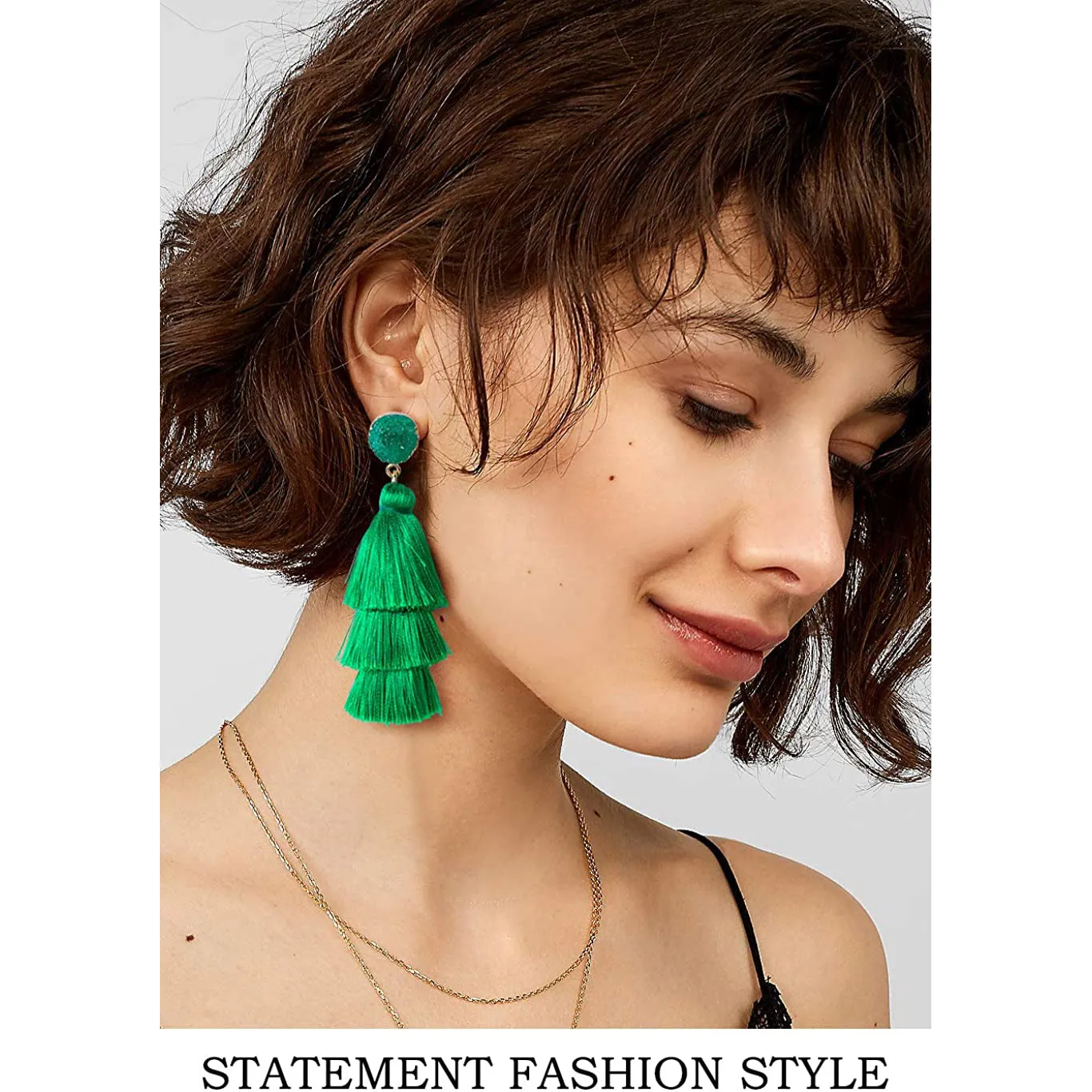 Me&Hz Colorful Layered Tassel Earrings