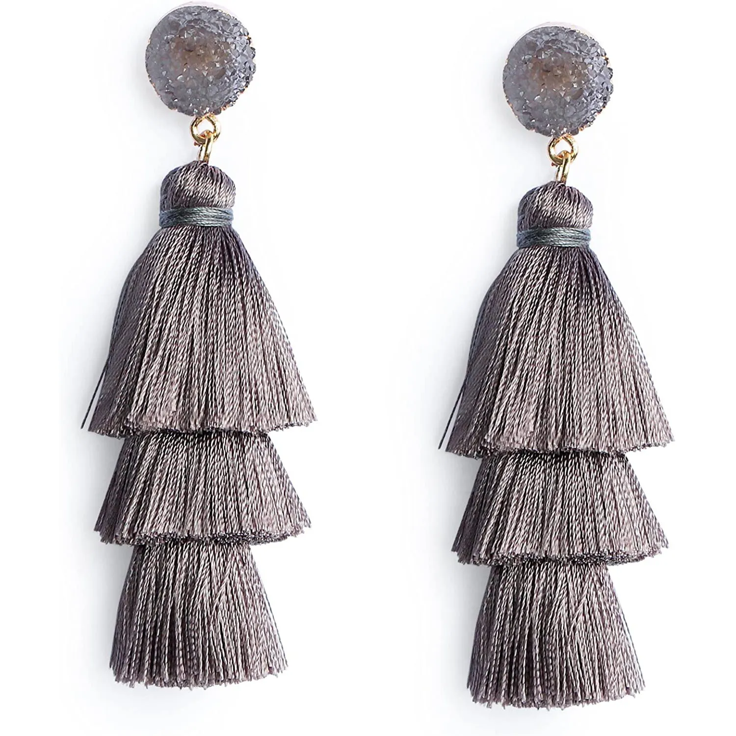 Me&Hz Colorful Layered Tassel Earrings