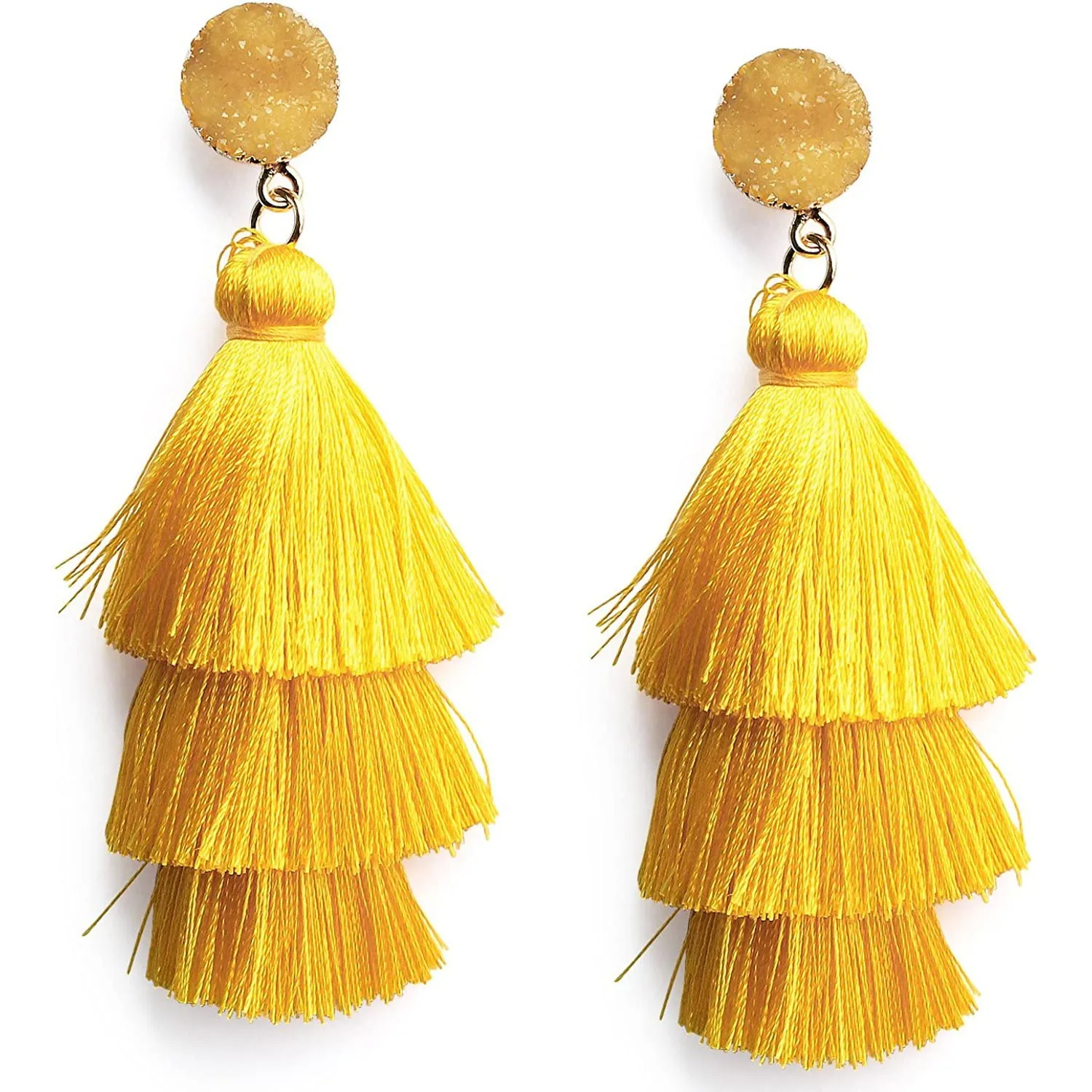 Me&Hz Colorful Layered Tassel Earrings