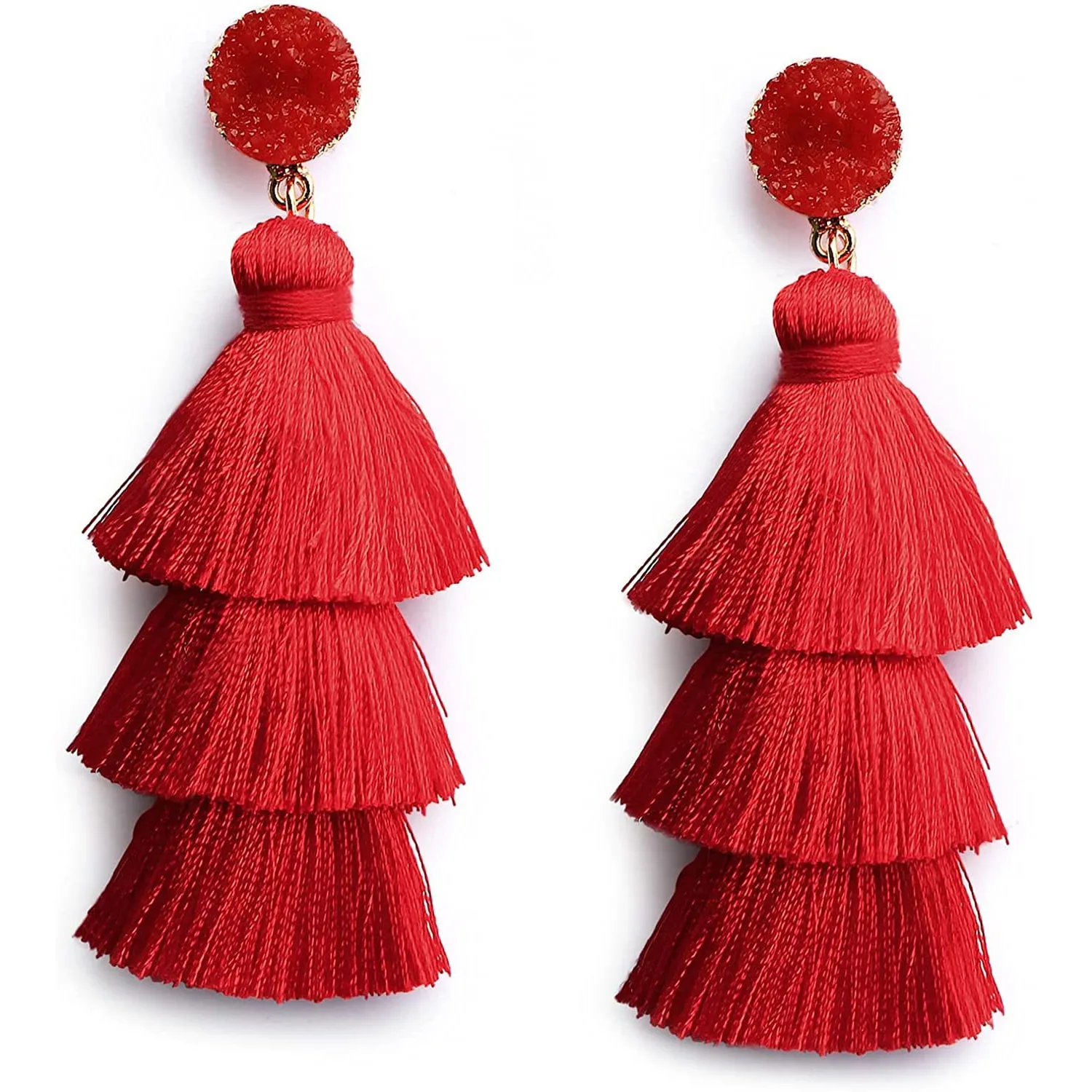 Me&Hz Colorful Layered Tassel Earrings