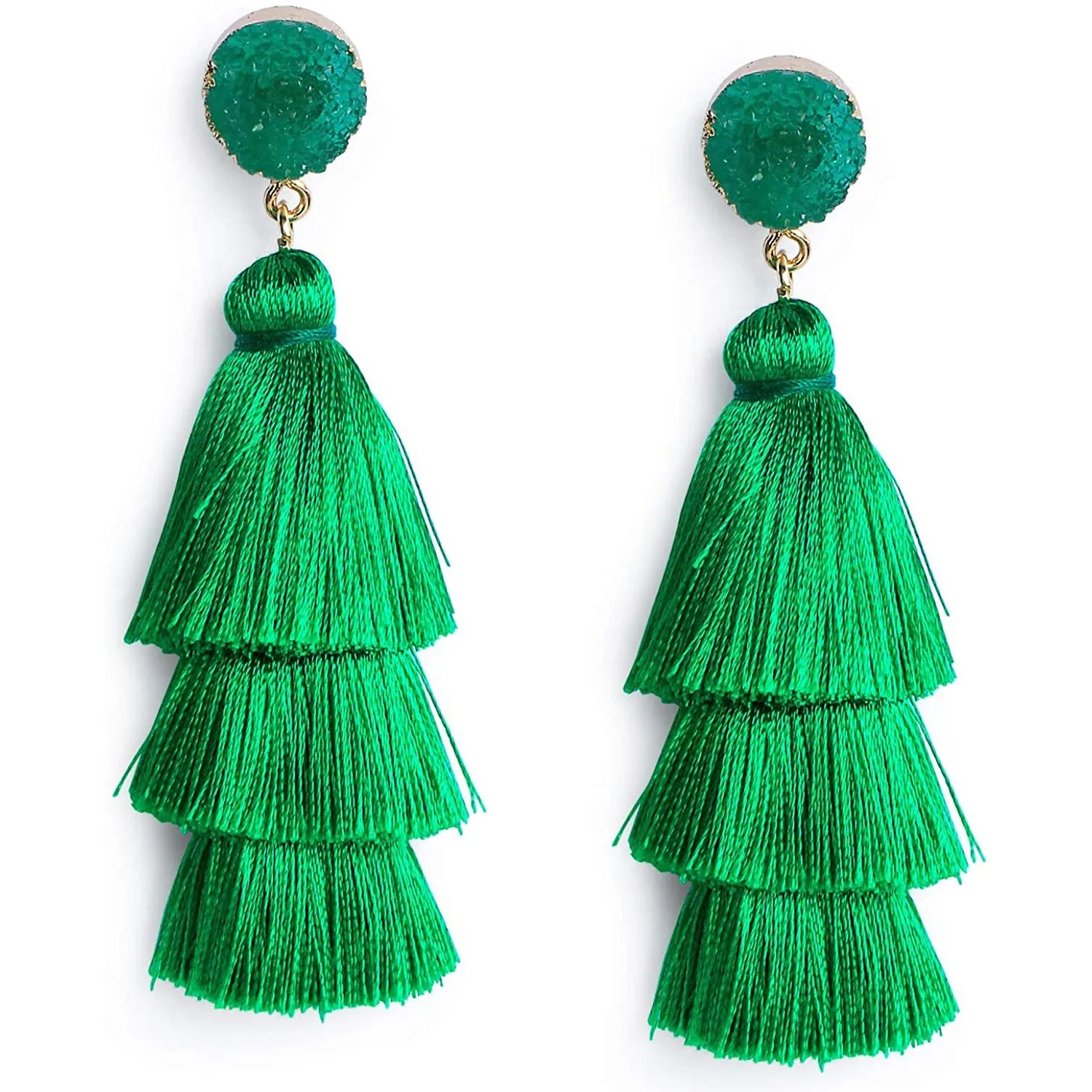 Me&Hz Colorful Layered Tassel Earrings