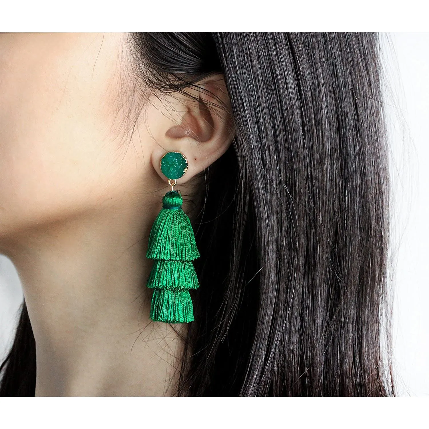 Me&Hz Colorful Layered Tassel Earrings