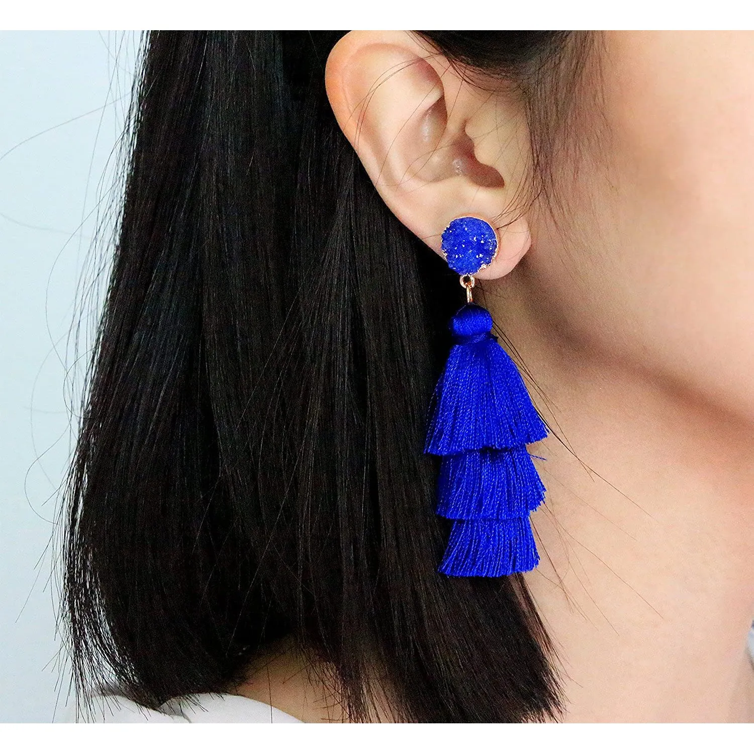 Me&Hz Colorful Layered Tassel Earrings