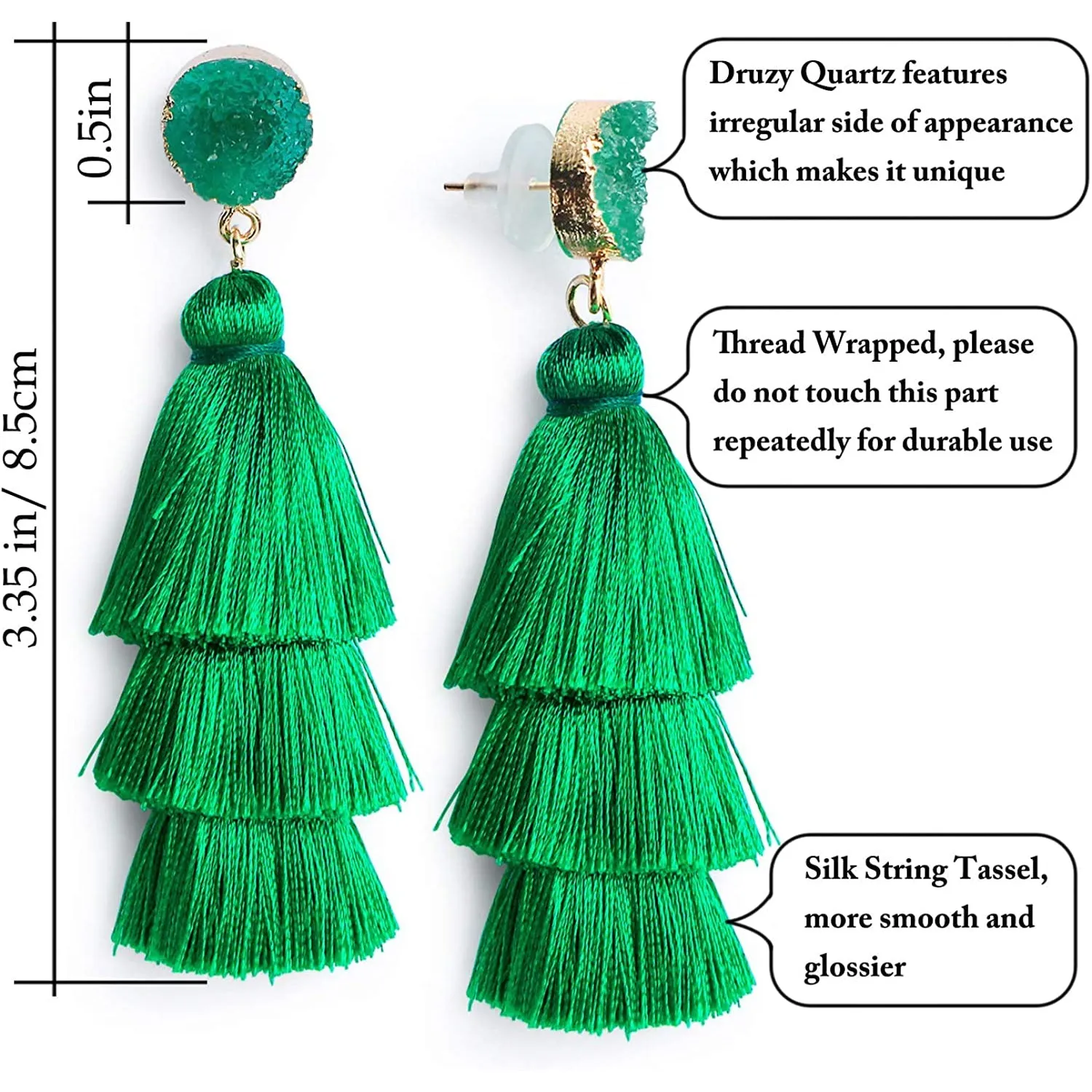 Me&Hz Colorful Layered Tassel Earrings