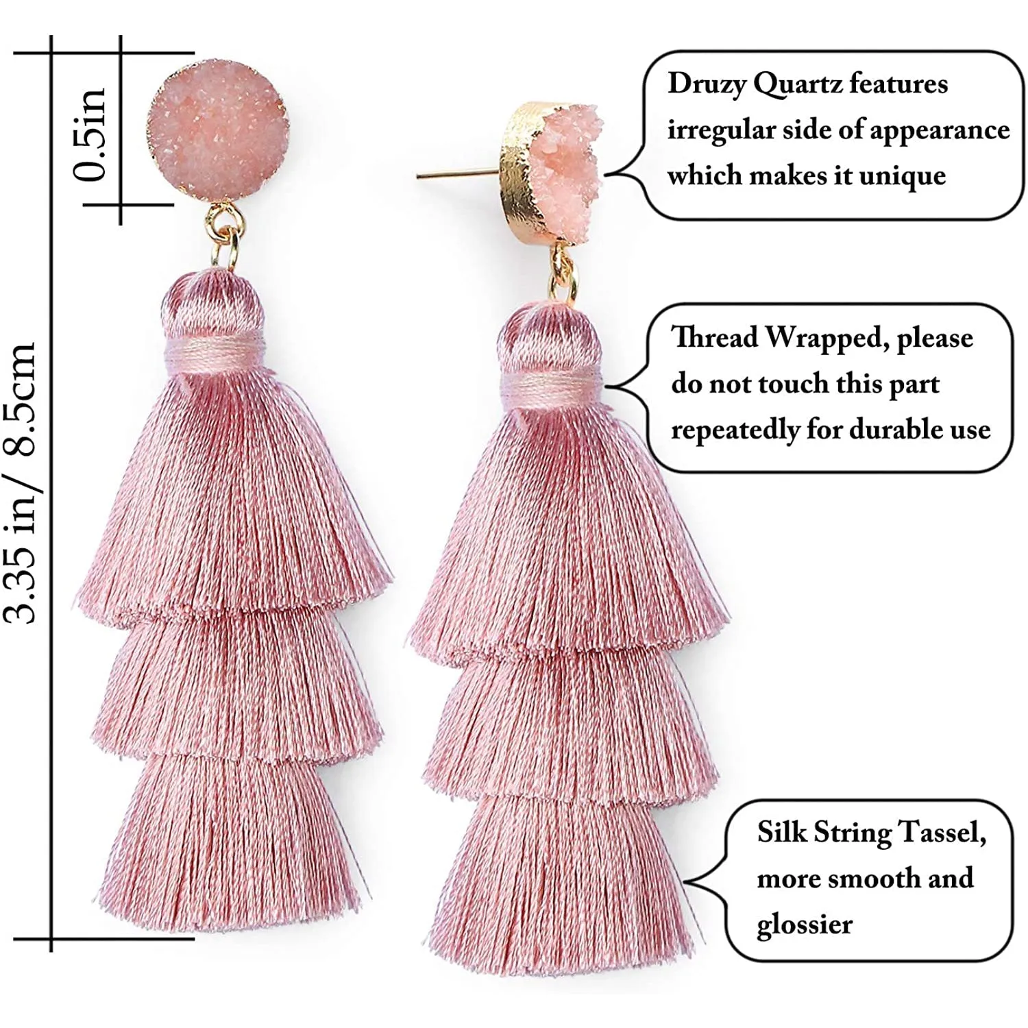 Me&Hz Colorful Layered Tassel Earrings