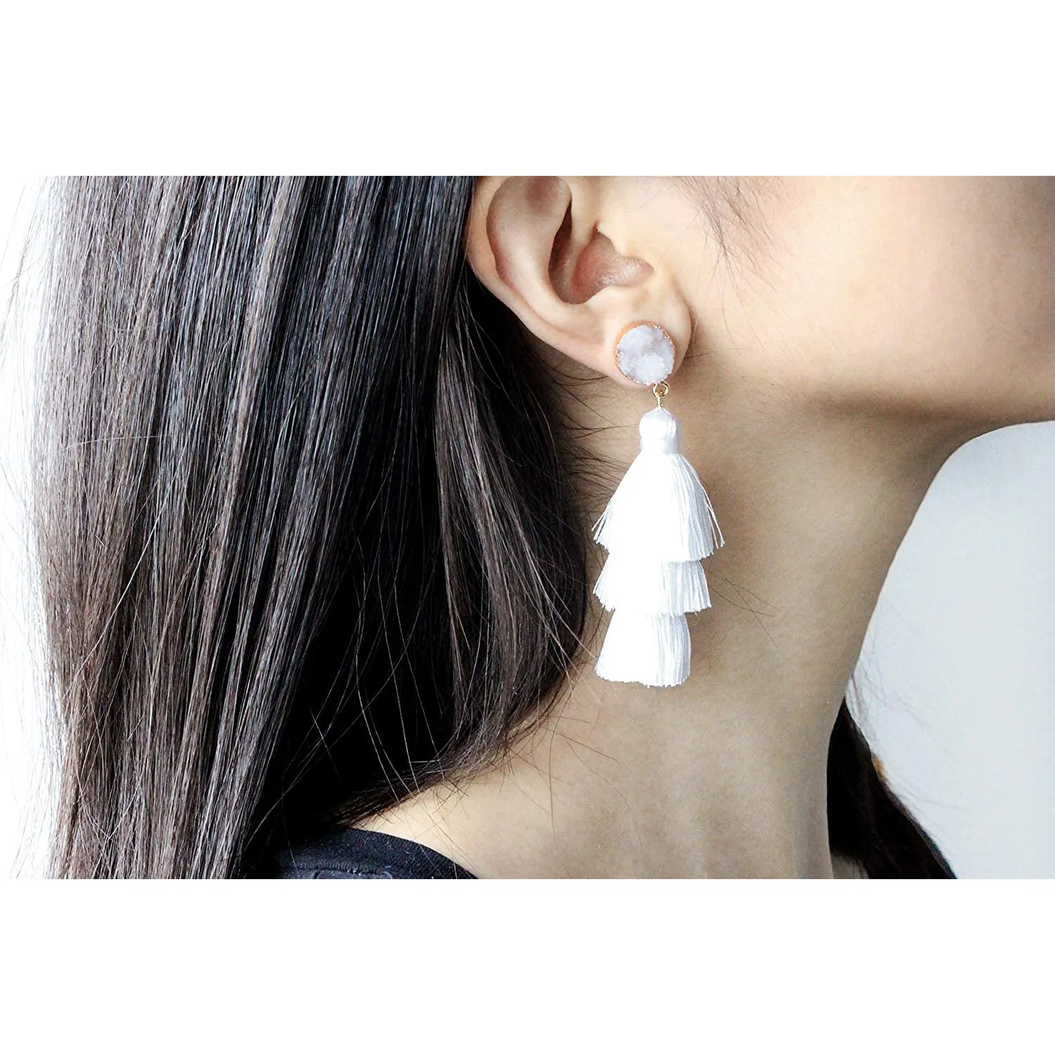 Me&Hz Colorful Layered Tassel Earrings