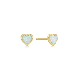 MICRO OPAL HEART STUDS