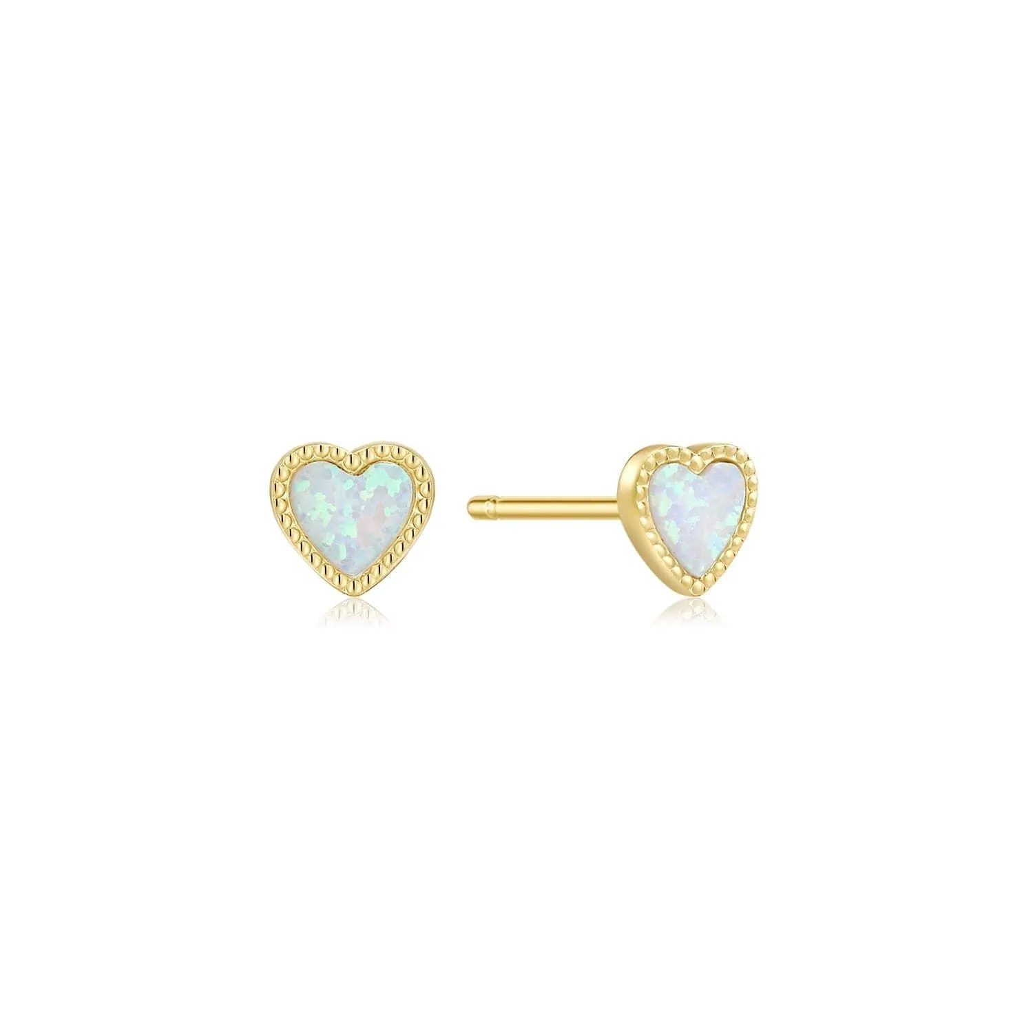 MICRO OPAL HEART STUDS