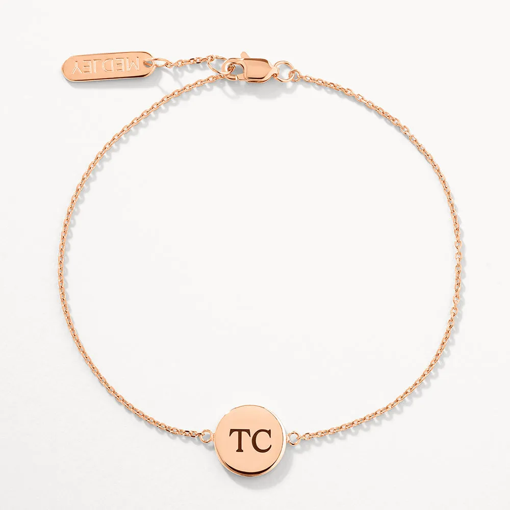 Mini Engravable Circle Bracelet in Rose Gold