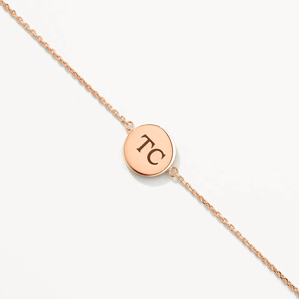 Mini Engravable Circle Bracelet in Rose Gold