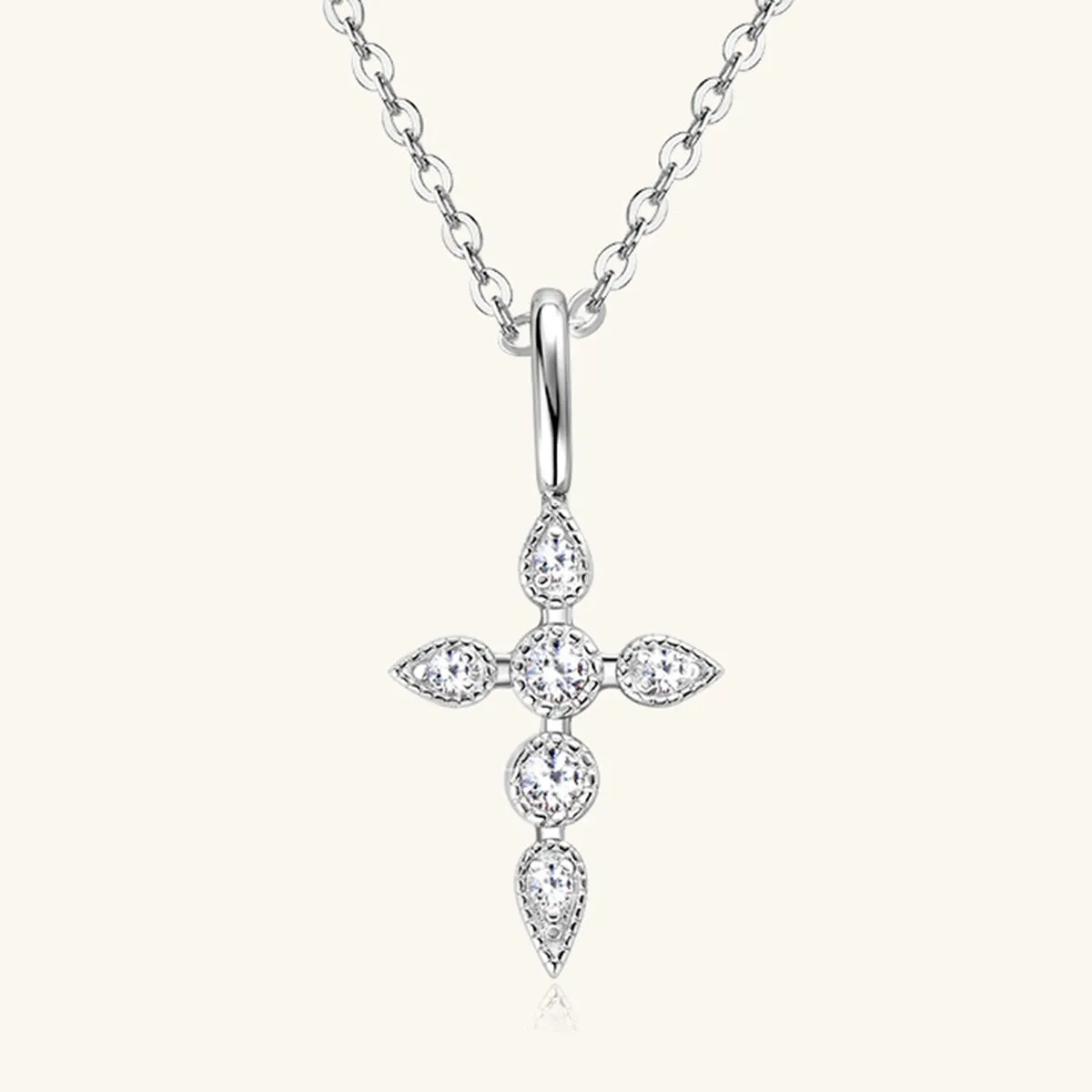 Moissanite Cross Pendant Necklace